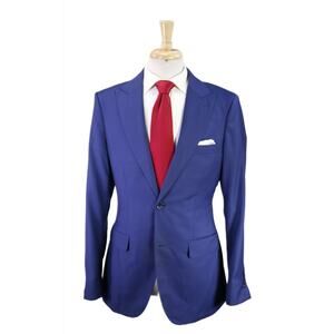 Henrys Collection Custom Tailored Royal Blue Peak Lapel Slim Fit 2-Btn Suit 38L